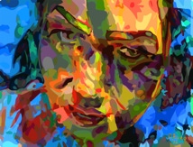 everyone hurts a mental health portrait by San Francisco artist Donald Rizzo. Abstract verism in kaleidoscopic visions of vibrant colors.